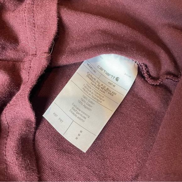 Carhartt Men's Burgundy Short Sleeve Tee - Picture 4 of 5